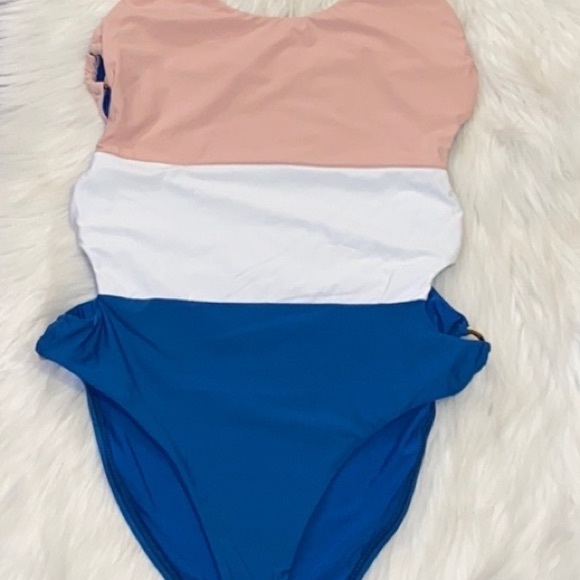 PILYQ Island Blue Ring Side One Piece Swimsuit Sz M - Picture 5 of 9